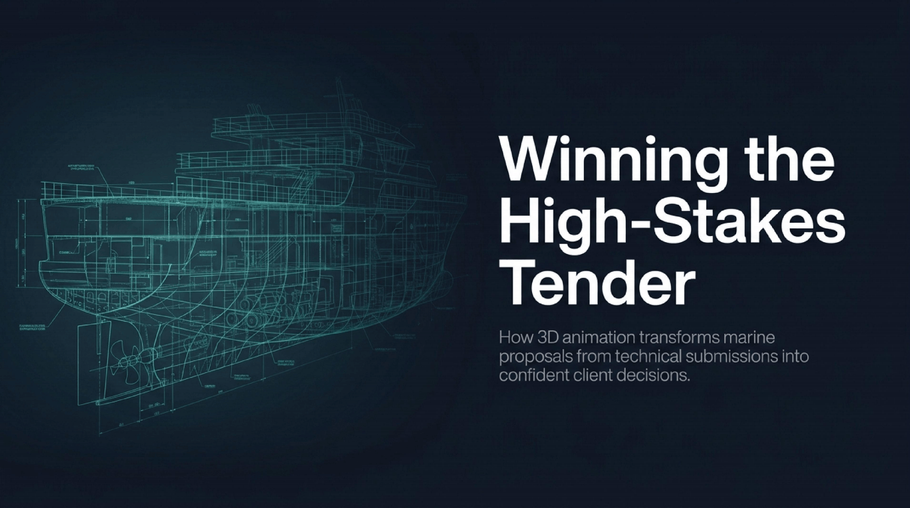 Featured image for Winning High-Stakes Marine Tenders, illustrating how advanced 3D visualization and animation elevate marine and offshore client proposals.